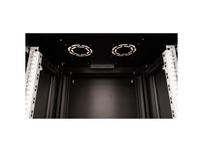 19" Rack na stenu 16U, čierny, 818x600x600mm (HxWxD), RAL9005, PRO, otočný (2-dielny)