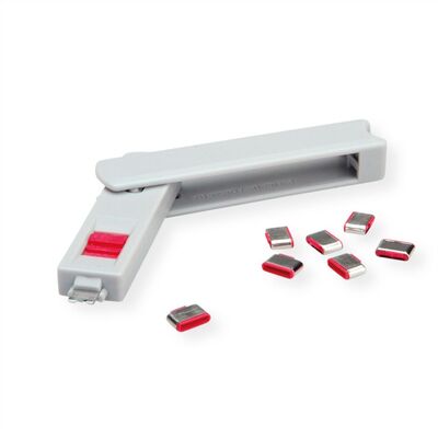 USB 3.1 Typ C Port Blocker, 1x kľúč, 1x zámok USB-C, červený