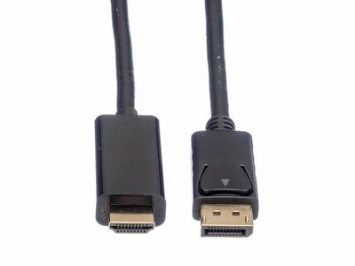 Kábel DisplayPort na HDMI M/M 1m, jednosmerný, 4K@60Hz UHD, audio, čierny, pozl. konektor