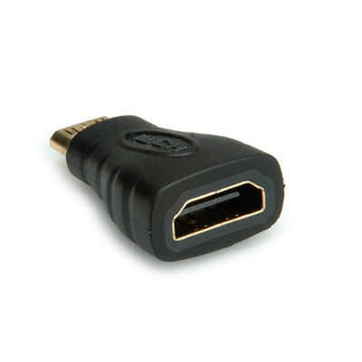 Adaptér HDMI mini/HDMI M/F priamy, čierny