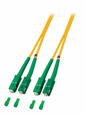 Fiber kábel SC/APC-SC/APC, 1m Duplex OS2(9/125µm), LSOH, 3mm, žltý