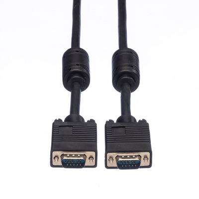 Kábel VGA M/M 2m, prepojovací, tienený, ferrit, čierny