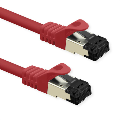 S/FTP (PiMF) Patchkábel LSOH 3m cat.8.1, červený, Cu, 40GBit/s, 2000MHz