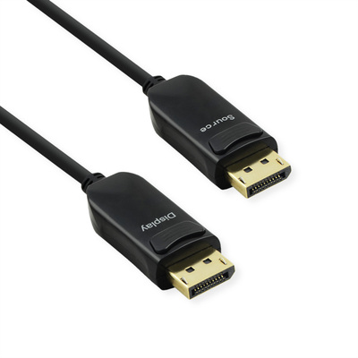 Kábel DisplayPort M/M 15m, 8K@60Hz, DP v1.4, 32.4Gbit/s, čierny, jednosmerný, aktívny, optický