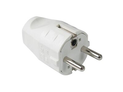 Konektor elektrikársky vidlica 230V biely HQ CEE7/7