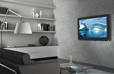 Držiak pre LCD TV na stenu, 23-55", max 34kg, VESA 400x400, profil 36mm, čierny