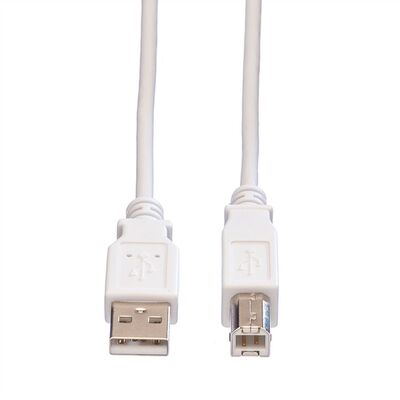 Kábel USB 2.0 A-B M/M 0.8m, High Speed, biely