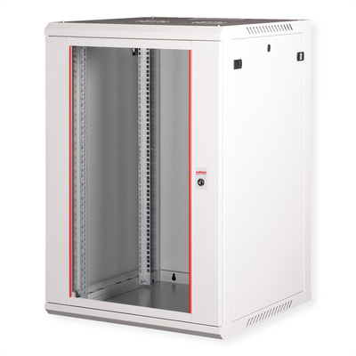 19" Rack na stenu 18U, sivý, 912x600x600mm (HxWxD), odnímateľné bočnice