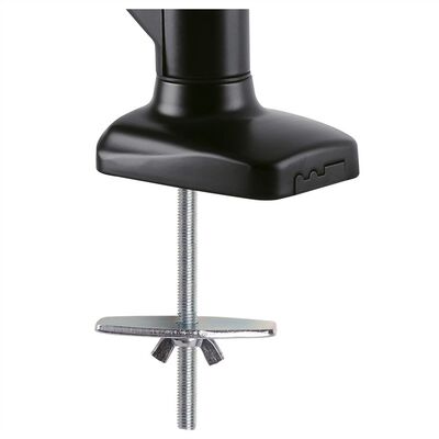 Držiak pre monitor na stôl, úchyt o dosku, pneumatický, max 10kg, rameno 500mm, VESA 75/100, čierny