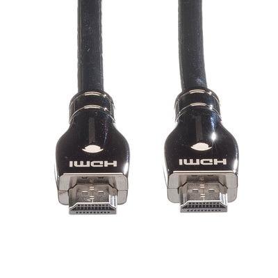 Kábel HDMI M/M 7.5m, High Speed+Eth, HDMI 2.0, 4K@60Hz 18G, pozl. konektor, čierny