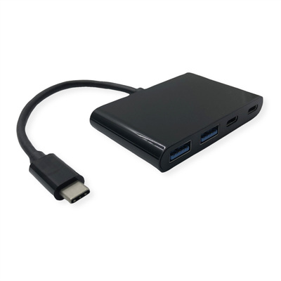Hub USB 3.2 Gen.2 Typ C, 4 Port, 2x USB C, 2x USB A, 0.19cm, čierny
