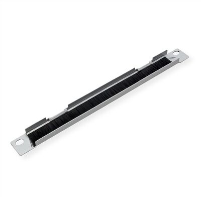 10" Panelová záslepka, prechodka s kefkami, 0.5U, sivá