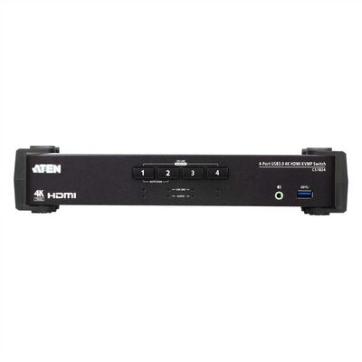 KVM switch/prepínač 4PC, HDMI, USB, USB 3.0 hub, Audio, 4K@60Hz