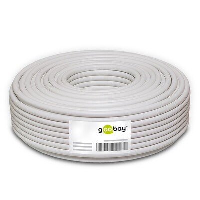 Reproduktorový kábel audio 2x2.5mm², 25m, meď, OFC (99,9% oxygen-free copper), transparentný