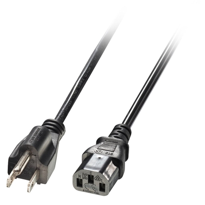 Kábel sieťový 230V, vidlica (NEMA 5-15P) US priama - C13, 2m, 0.83mm², 10A, čierny