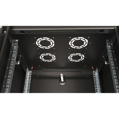 19" Rack na podlahu 42U, 2010x600x600mm (HxWxD), BASIC, sklenené dvere, čierny