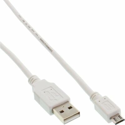 Kábel USB 2.0 A-MICRO-B M/M 1.5m, High Speed, biely