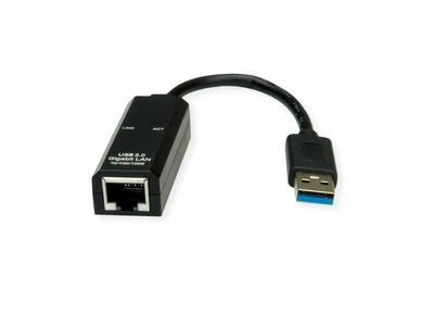 Adaptér USB 3.0 na RJ45 (Gigabit Ethernet), 15cm, čierny