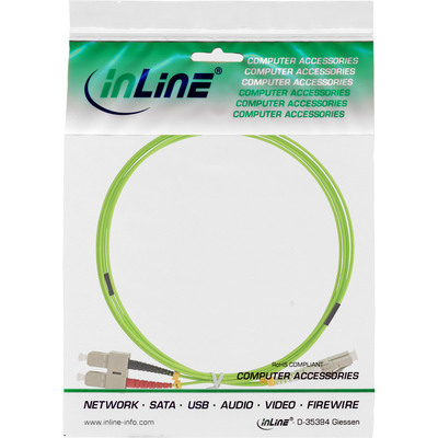 Fiber kábel LC-SC, 7.5m Duplex OM5(50/125µm), LSOH, 2mm, zelený