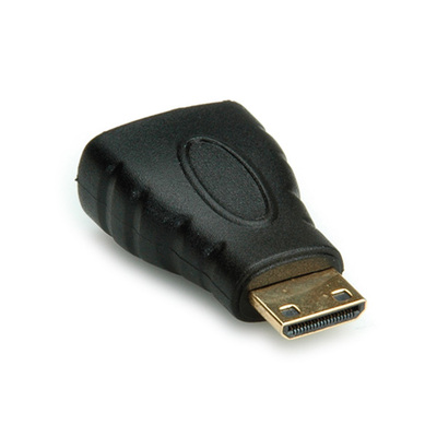 Adaptér HDMI mini/HDMI M/F priamy, čierny