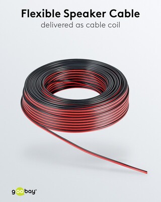 Reproduktorový kábel audio 2x2.5mm², 25m, pomedený, červeno/čierny