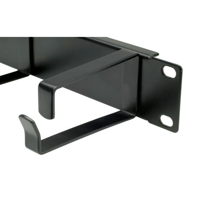 19" Panel vyväzovací, organizér, lišta 5x oko (Typ G), 1U, oceľ, čierny