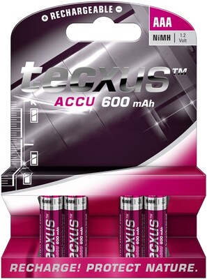 Batéria Tecxus nabíjacia AAA (4ks) 1.2V 600mAh NiMH (HR03) 4BL