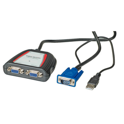 Video distribútor / splitter VGA 1IN/2OUT 250MHz, napájanie USB