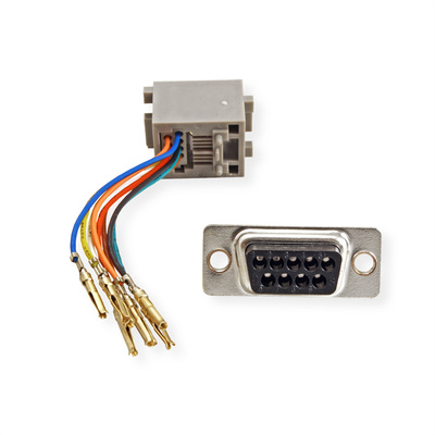 Adaptér/redukcia D-SUB 9pin, DB9/RJ45 F/F, neosadený