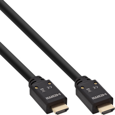 Kábel HDMI M/M 25m, High Speed+Eth, 4K@30Hz, HDMI 1.4, pozl. konektor, čierny, jednosmerný, aktívny