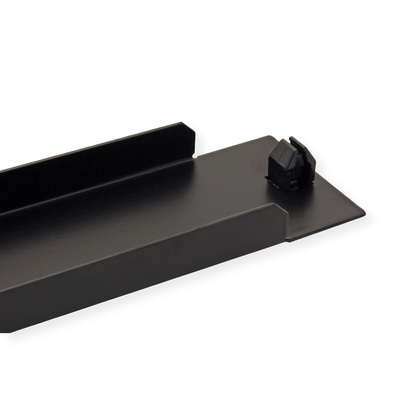 19" záslepka "snap-in", 1U, kovová, montáž bez nástroja, čierna RAL9005