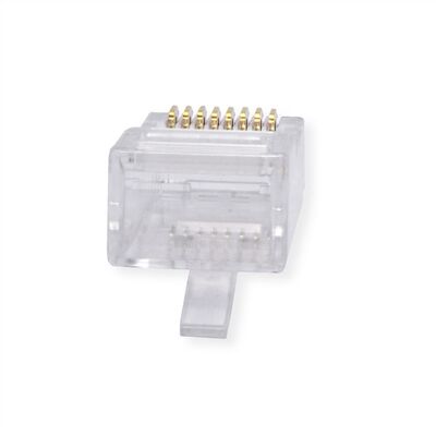 Konektor 8/8 RJ45 cat.6a/7, 10Gbit, netienený, na drôt aj lanko, AWG 23-26, 10ks/bal
