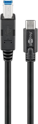 Kábel USB 3.2 Gen 1, Typ C CM/BM(3.0) 1m, Super Speed, čierny