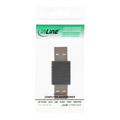 Adaptér USB 3.2 Gen 1, A-A M/M, 5Gbps, priamy, čierny