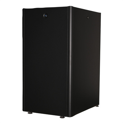 19" Rack na podlahu 22U, 1125x600x800mm (HxWxD), BASIC, sklenené dvere, čierny