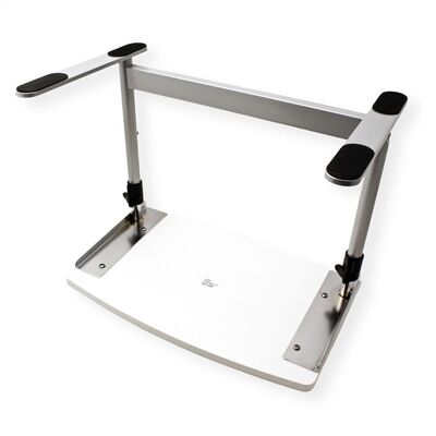 Stolík pre laptop / tlačiareň malý, max 10kg, 39/49x50x39cm (HxWxD), výškovo nastaviteľný, biely