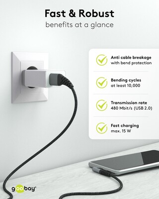 Kábel USB 2.0 Typ C AM/CM 1m, High Speed, Power Delivery 60w 20V3A, čierny/sivý, zahnutý 90°