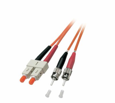 Fiber kábel SC-ST, 2m Duplex OM2(50/125µm), LSOH, 3mm, oranžový