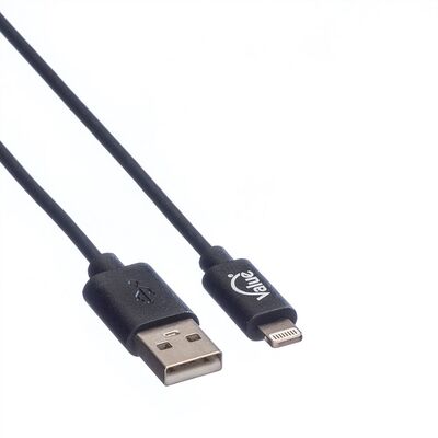 Kábel USB "Lightning" pre Apple, 0.15m, High Speed, čierny