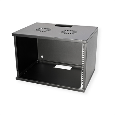 19" Rack na stenu 7U, čierny, 370x540x400 mm (HxWxD), RAL9005, BASIC