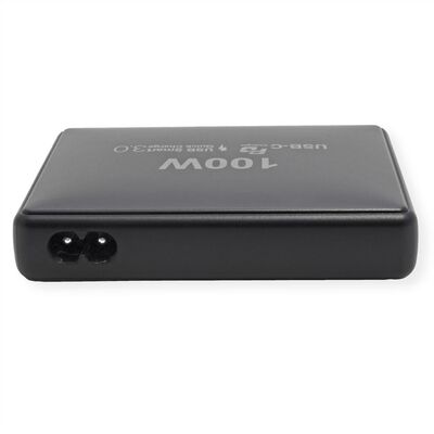 Nabíjačka USB 230V 4port, 1xUSB A, 3x USB Typ C, 100W, PD, QC 2.0, kábel (C7) 1.2m, čierna