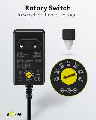 Adaptér NTS 2250mA Univerzálny 3-12V, 27W, 1.8m kábel, konektory: DC, USB(mini, micro, A, C), čierny