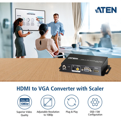 Adaptér HDMI na VGA so scalerom