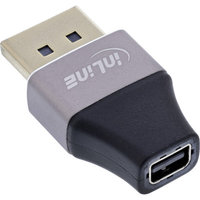 Adaptér DisplayPort na mini DisplayPort M/F, dongle, čierny/sivý