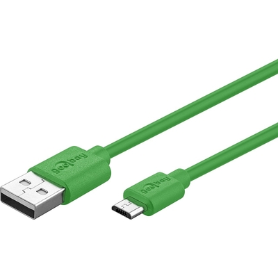 Kábel USB 2.0 A/MICRO-B M/M 1m, High Speed, zelený