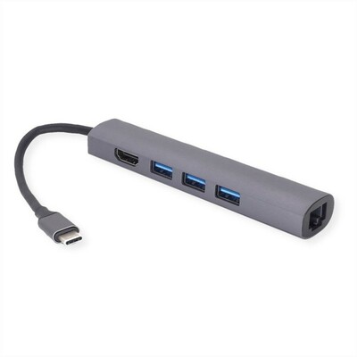 Dokovacia Stanica USB 3.1 Typ C, 4K HDMI, 3x USB 3.0, RJ45 (GigabitEthernet LAN)