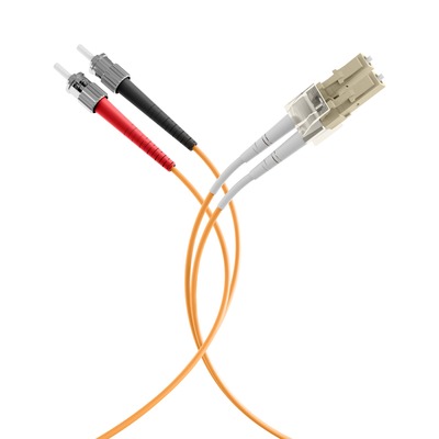 Fiber kábel LC-ST, 0.5m Duplex OM2(50/125µm), LSOH, 2mm, oranžový