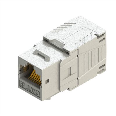Konektor Keystone cat.8.1, tienený, strieborný, beznástrojový (toolless)