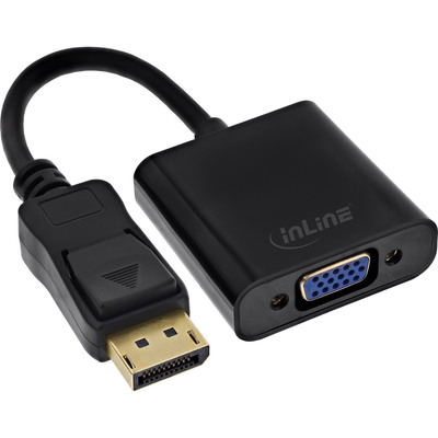 Adaptér DisplayPort/VGA, 15cm čierny, DP ver. 1.2
