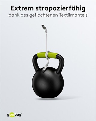 Kábel USB 2.0 Typ C CM/CM 0.5m, High Speed, Power Delivery 60w 20V3A, textilný oplet, biely